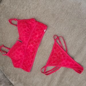 VS Velvet & Mesh Lingerie Set